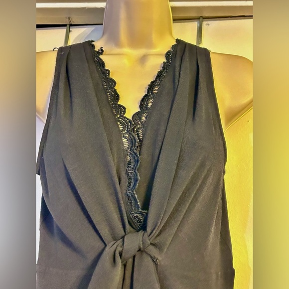 no frills Black Lace Trim Romper - Picture 8 of 9